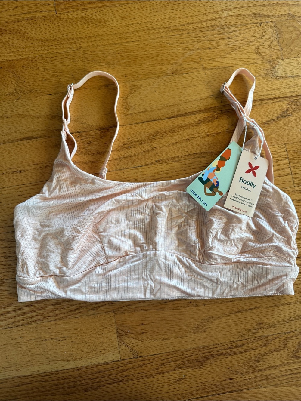 NWT Bodily Wear Soft Light Ribbed The Everything Bra clay M